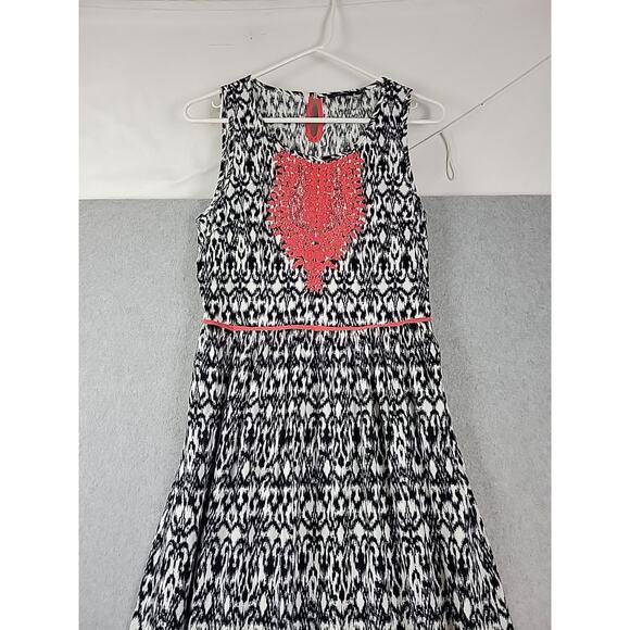 THML Anthro Black White Sleeveless Maxi Rayon Dress Cut Out Back Women's Small - Picture 3 of 12